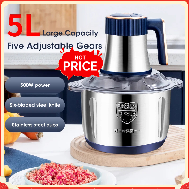 Baby Kitchen Food - Tritacarne Elettrico da 5L in Acciaio