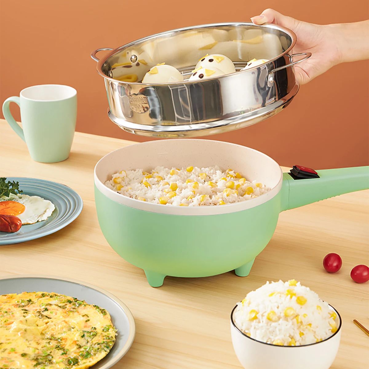 Baby Food Steamer - ARIER Padella Elettrica Multifunzione 24V 220V,