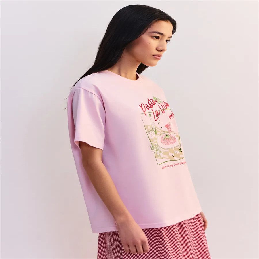 T-shirt da donna in cotone ros - Baby Food Intake recensione e prezzo